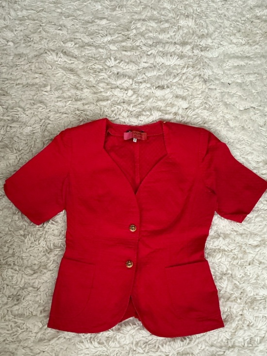 Emanuel Ungaro Jackets & Blazers - VINTAGE 80s 90s Ungaro Red Short Sleeve Suit Jacket